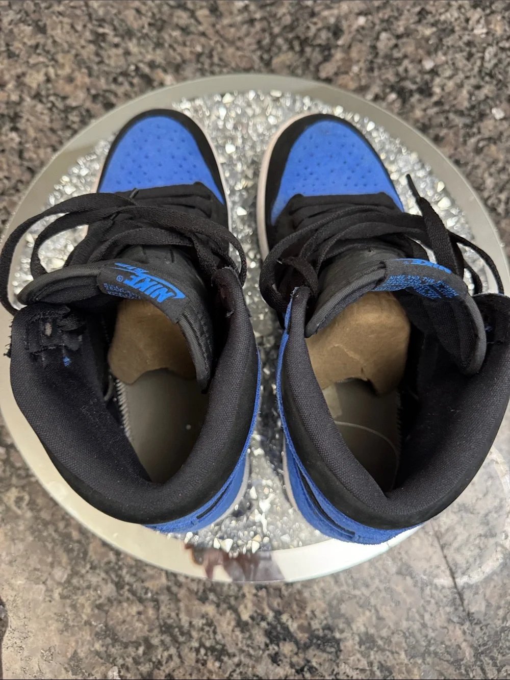 Air Jordan 1 Retro High Black & Royal Blue Suede EUC 10.5